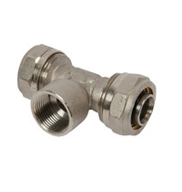 Тройник обжимной Valtec VTm.333.N.260526 26мм х 3/4 дюйма (с переходом на наружную резьбу)