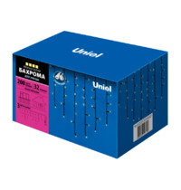 Гирлянда бахрома светодиодная Uniel ULD-B3010-200/TBK WARM WHITE UL-00003934 IP67 3м (с эффектом мерцания, теплый свет)