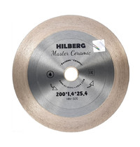 Диск отрезной алмазный Hilberg Master Ceramic HM505 200мм х 25мм х 25,4мм х 1,4мм (сплошной, ультратонкий)