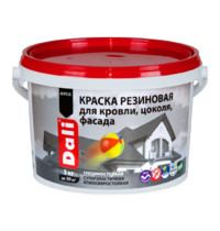Краска резиновая фасадная Dali 3кг (для кровли, цоколя, фасада, база C)