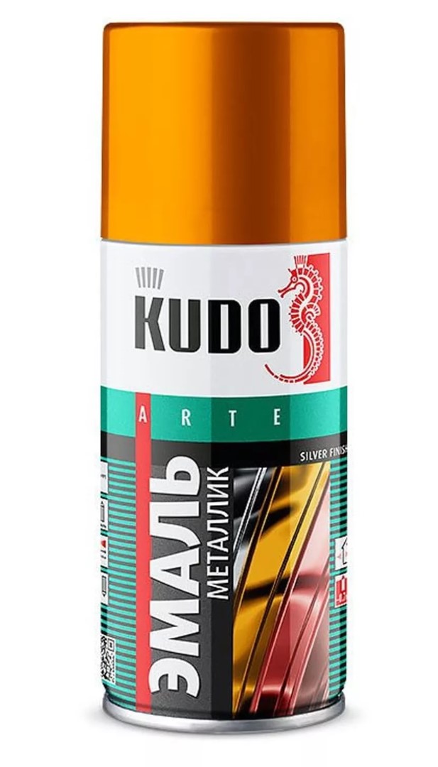 Эмаль аэрозольная универсальная Kudo KU-1028 (металлик, золото)