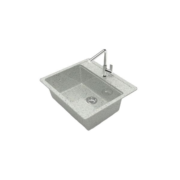 Кухонная мойка Redo RG-009 570мм х 505мм (кварцевая, глянцевая, светло-серый)