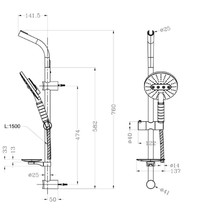 Душевой комплект Lemark LM8072C (лейка, шланг, мыльница)