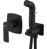 Смеситель для биде Lemark Ursus LM7219BL (с гигиеническим душем, встраиваемый, матовый черный)
