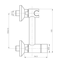 Смеситель для биде Gross Aqua Bidet Evo GA012202MB (с гигиеническим душем, настенный)