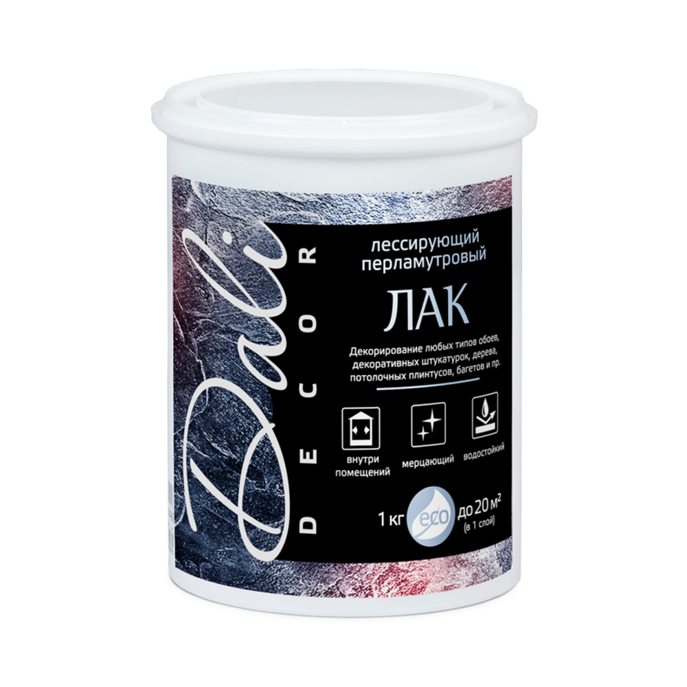 Лак лессирующий Dali Decor 1кг (перламутровый, серебро)