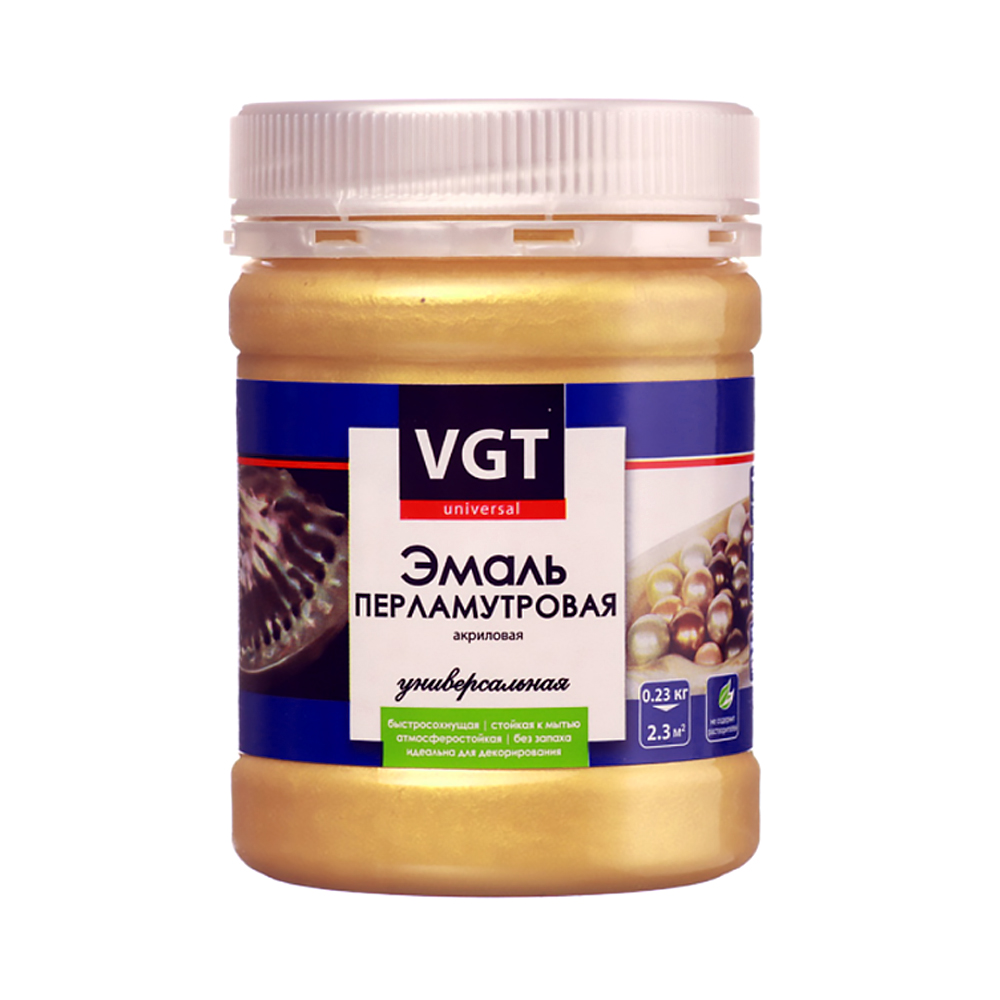Эмаль декоративная VGT ВД-АК-1179 0,23кг (перламутровая, золото)