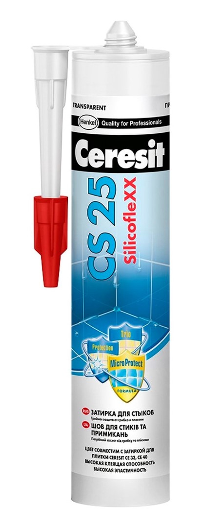 Герметик силиконовый водостойкий Ceresit CS25 310мл (с усиленным противогрибковым эффектом, цвет карамель 46)