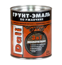 Грунт-эмаль по ржавчине Dali 3 в 1 2л (молотковая, зеленая)