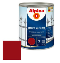 Эмаль по ржавчине Alpina Direkt auf Rost 0,75л (гладкая, красная)