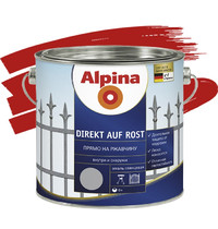 Эмаль по ржавчине Alpina Direkt auf Rost 0,75л (гладкая, красная)
