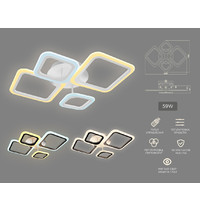 Светильник потолочный светодиодный Ambrella light FA4382/4 WH FA4382 3000/4200/6400К 59Вт 660мм х 490мм х 120мм (с пультом, белый)