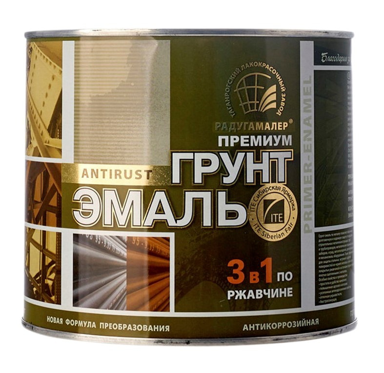 Грунт-эмаль по ржавчине Радугамалер 1,9кг (серая)