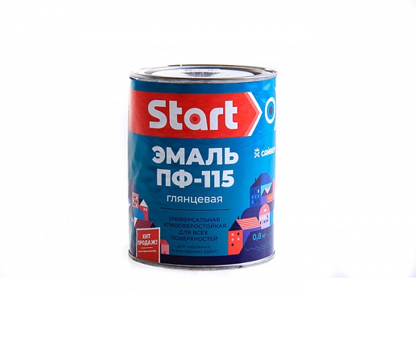 Эмаль декоративная Сайвер Start ПФ-115 0,8кг (универсальная, салатная)