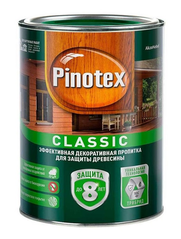 Пропитка декоративная для защиты древесины Pinotex Classic 5195426 1л (орегон)