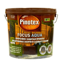 Пропитка декоративная для защиты древесины Pinotex Focus Aqua 5196351 5л (красное дерево)
