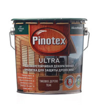 Пропитка декоративная для защиты древесины Pinotex Ultra 5353794 2,7л (тик)
