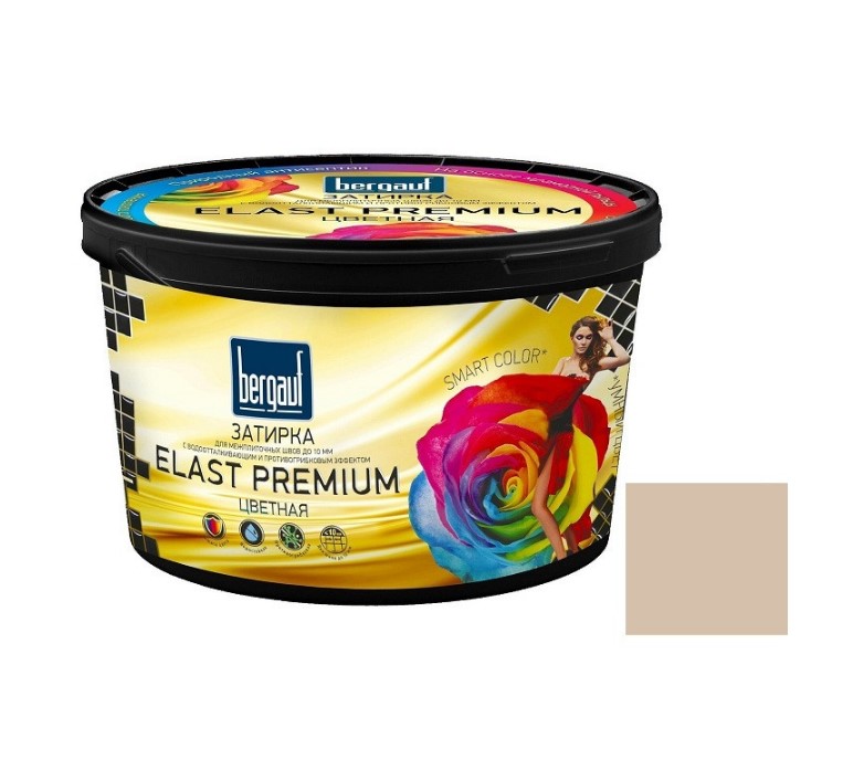 Затирка для межплиточных швов Bergauf Elast Premium 36976 2кг (до 10мм, багама)