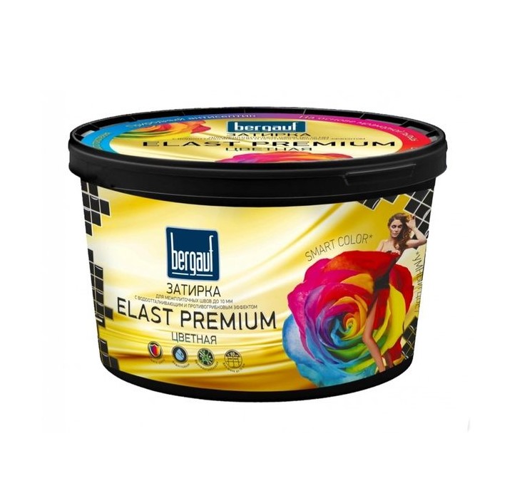Затирка для межплиточных швов Bergauf Elast Premium 35230 2кг (до 10мм, белая)