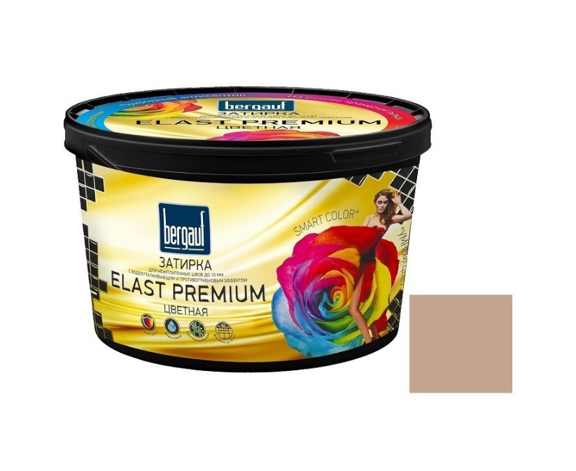 Затирка для межплиточных швов Bergauf Elast Premium 36977 2кг (до 10мм, карамель)