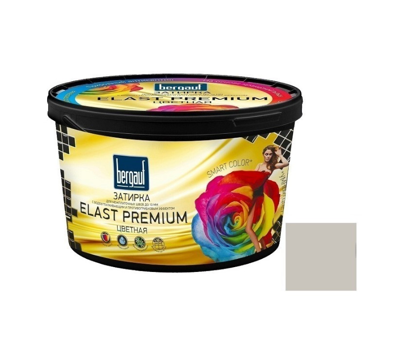 Затирка для межплиточных швов Bergauf Elast Premium 37912 2кг (до 10мм, серебристо-серая)