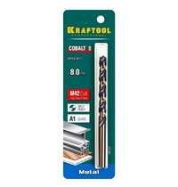 Сверло по металлу спиральное Kraftool Cobalt 29656-8 8.0мм х 117мм (HSS-Co 8%, сталь М42 S2-10-1-8)