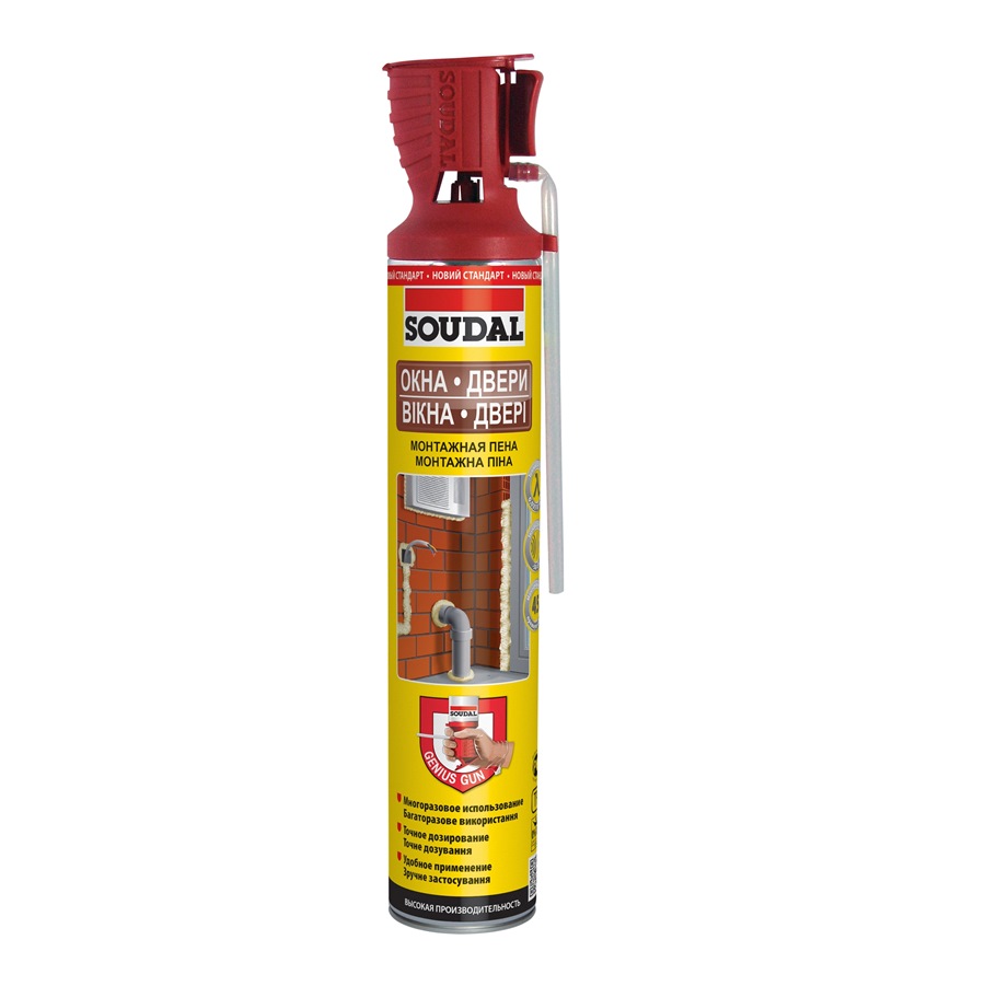 Пена монтажная Soudal Genius Gun 134519 500мл (для окон и дверей)