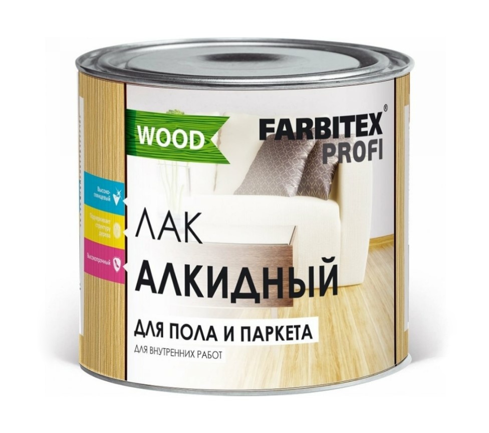 Лак для пола и паркета Farbitex Profi Wood 4300005038 1,9л (алкидный)