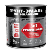 Эмаль по ржавчине Dali 2л (графитовая, черная)
