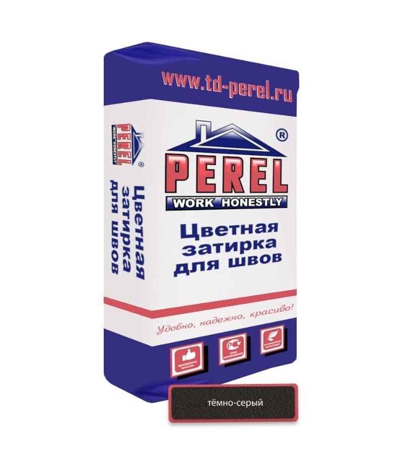 Затирочная смесь для швов Perel RL 0415 10кг (темно-серая)
