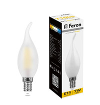 Лампа светодиодная Feron LB-67 25786 7Вт E14 2700К (свеча на ветру, Filament)