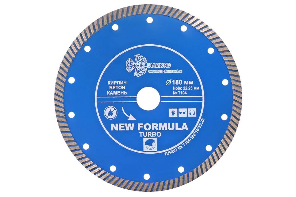 Диск отрезной алмазный Trio-Diamond New Formula Turbo T104 180х22.23 мм