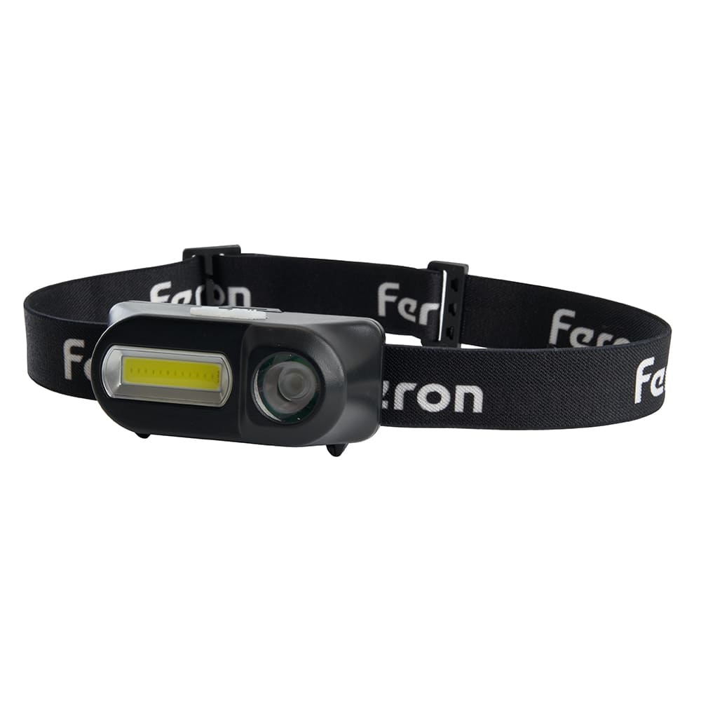 Фонарь налобный Feron TH2309 41713 3Вт+2Вт IP44 (с аккумулятором, USB 1*18650 XPE+COB пластик)