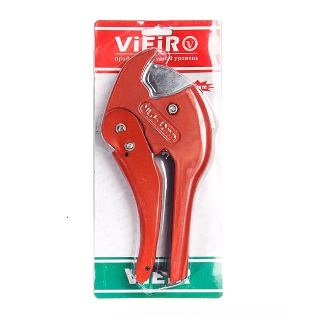 Ножницы для пластиковых труб Vieir VER805 20-42 мм (усиленные, красные)