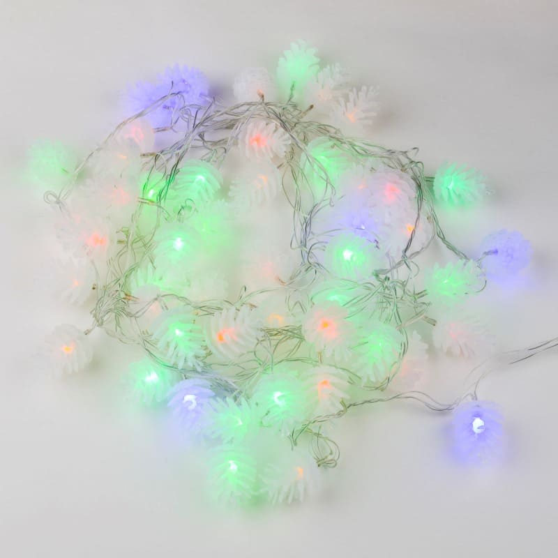 Гирлянда светодиодная Uniel Шишки ULD-S0500-050/DTA Multi IP20 Pine Cones 5 м (50 светодиодов, разноцветный свет, провод прозрачный)