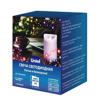Свеча светодиодная Uniel ULD-F052 RGB RC Candle UL-00007258 10х7,5 см (1 светодиод, RGB свет, пульт)