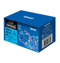 Гирлянда светодиодная Uniel ULD-S1000-100/DTA/RC RGB IP44 UL-00007180 10 м (с пультом, 100 светодиодов, RGB свет, провод прозрачный)