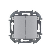 Выключатель Legrand Ispiria 673622 (2-клавишный, алюминий)