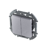 Выключатель Legrand Ispiria 673622 (2-клавишный, алюминий)