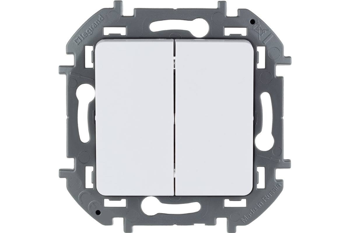 Выключатель Legrand Ispiria 673620 (2-клавишный, белый)