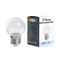 Лампа светодиодная Feron 38119 LB-37 Шар прозрачный E27 1W 2700K