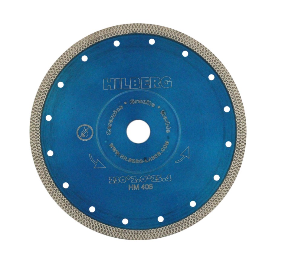 Диск отрезной Hilberg Турбо HM406 230мм х 2.0мм (по керамограниту, посадочный диаметр 22,23мм/25.4мм)