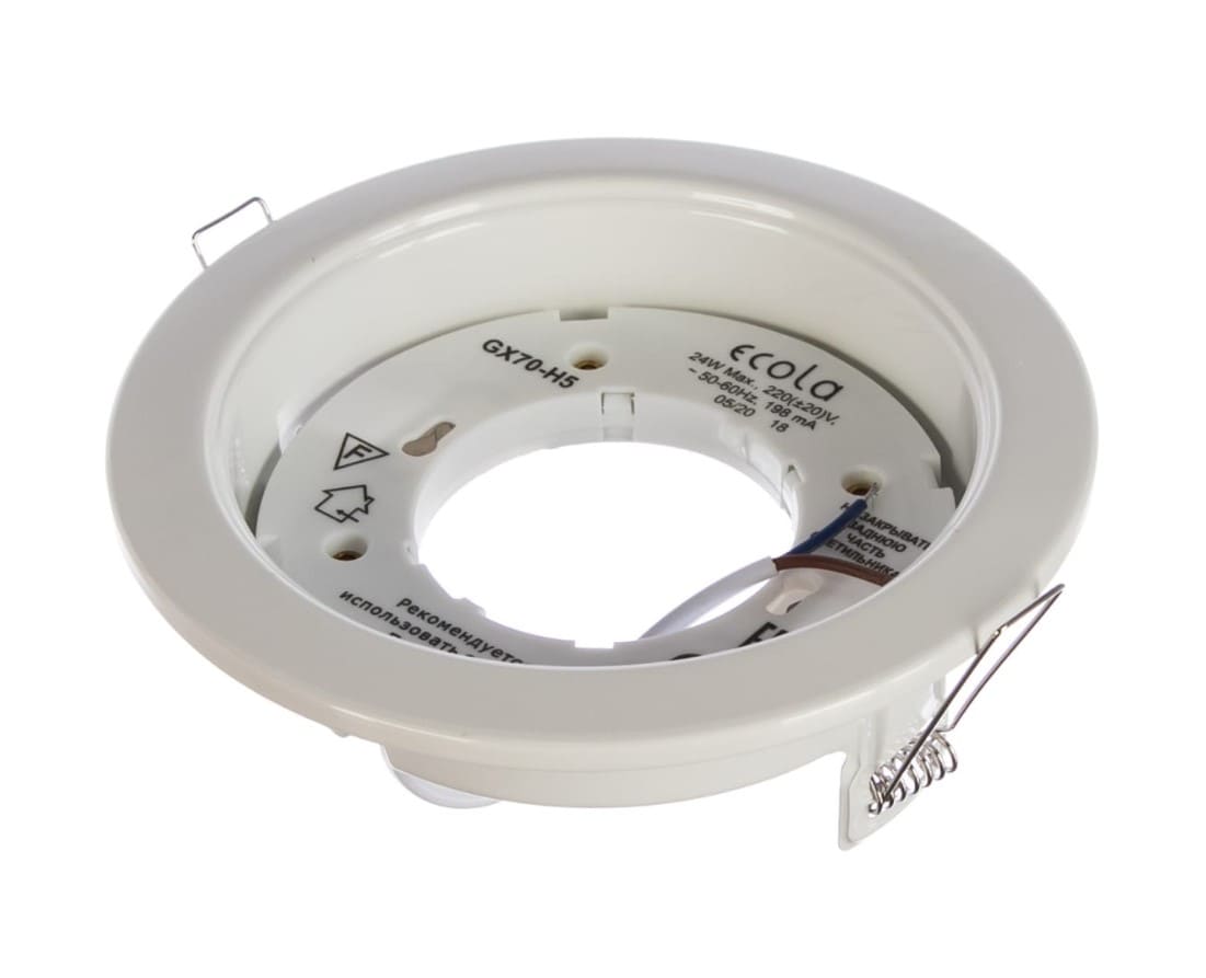 Светильник встроенный Ecola Gx70 H5 FW70H5ECB 53мм х 151мм (для натяжных потолков, белый)