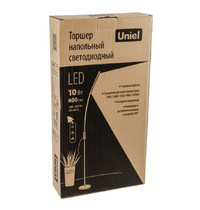 Торшер напольный Uniel ULM-T619 10W/3000-6500K/DIM BLACK UL-00010178 10Вт (светодиодный, с регулировкой наклона, сенсорный выключатель)