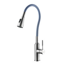 Смеситель для кухни Lemark Expert LM 5082S-Gray (с гибким изливом и 2-х функциональный аэратор, сталь, серый)