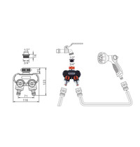 Разветвитель для шланга Gerahns K55401 (с переключателем, 2-х канальный)
