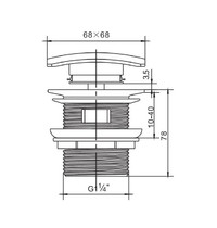 Донный клапан для раковины Thermofix DB-7 (с переливом)