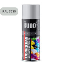 Эмаль аэрозольная универсальная Kudo Arte KU-A7035 520мл (быстросохнущая, высокоглянцевая, акриловая, светло-серая RAL7035)