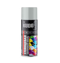 Эмаль аэрозольная универсальная Kudo Arte KU-A7035 520мл (быстросохнущая, высокоглянцевая, акриловая, светло-серая RAL7035)
