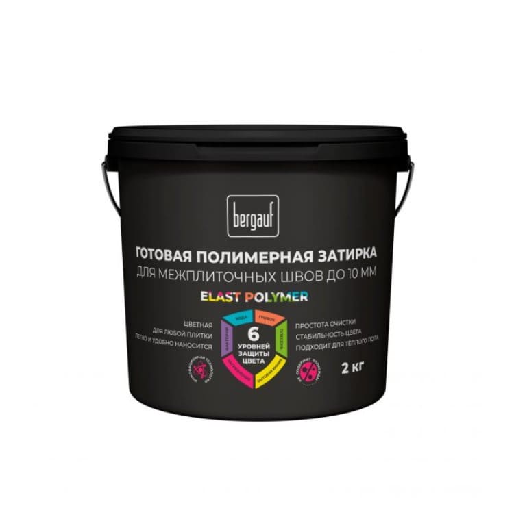 Затирка для межплиточных швов Bergauf Elast Polymer 71329 2кг (полимерная, до 10мм, серебристо-серая)